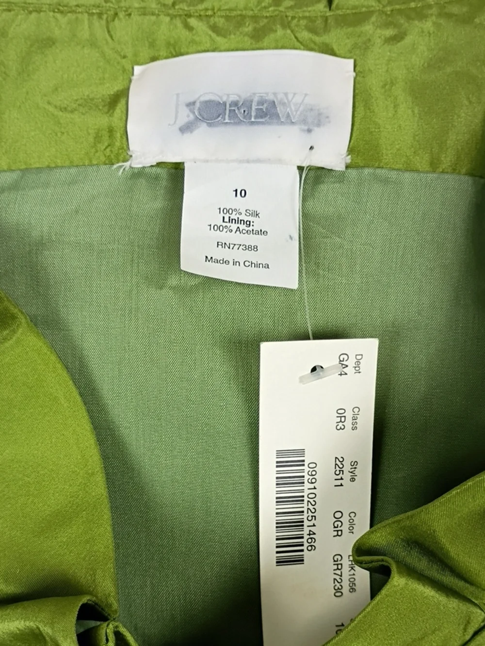 J. Crew Olive Green Silk Faux Wrap Dress NEW Ruffle Wedding Guest Cocktail 10